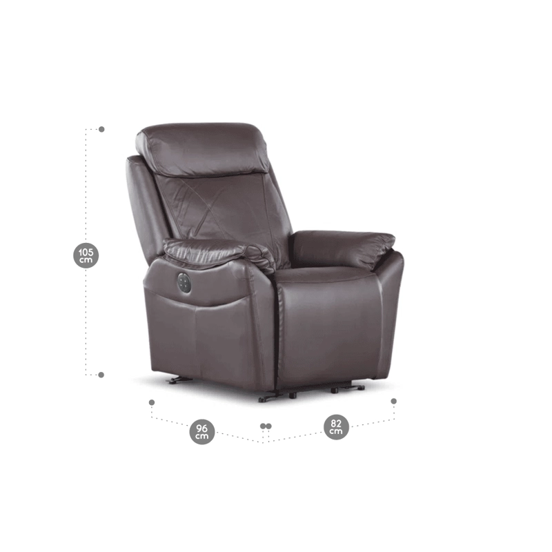 BERGERE ROSEN KLIMT CUERO CAFÉ ELÉCTRICO CON ALZADOR - 2