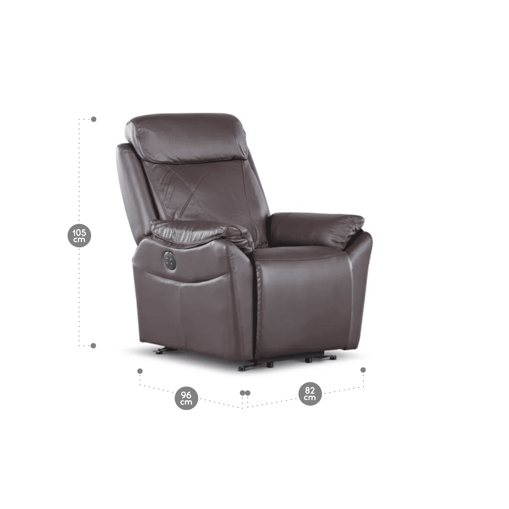 BERGERE ROSEN KLIMT CUERO CAFÉ ELÉCTRICO CON ALZADOR - 2
