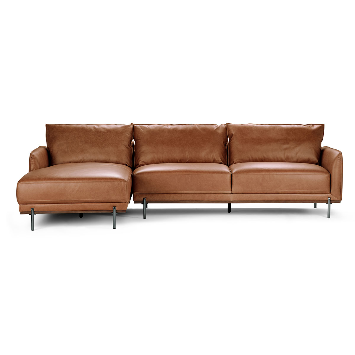 SOFÁ SECCIONAL ROSEN WESTWOOD IZQUIERDO CUERO CAMEL - 4
