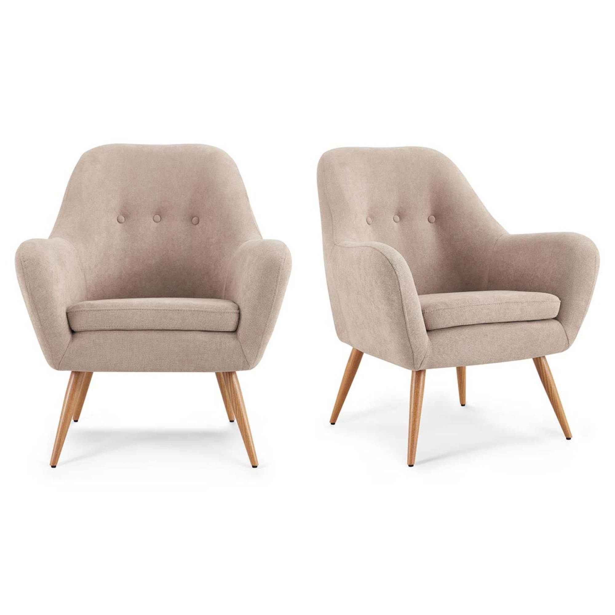 POLTRONAS ROSEN BARTOLO 1 CUERPO TAUPE SET 2 PATA METALICA - 1
