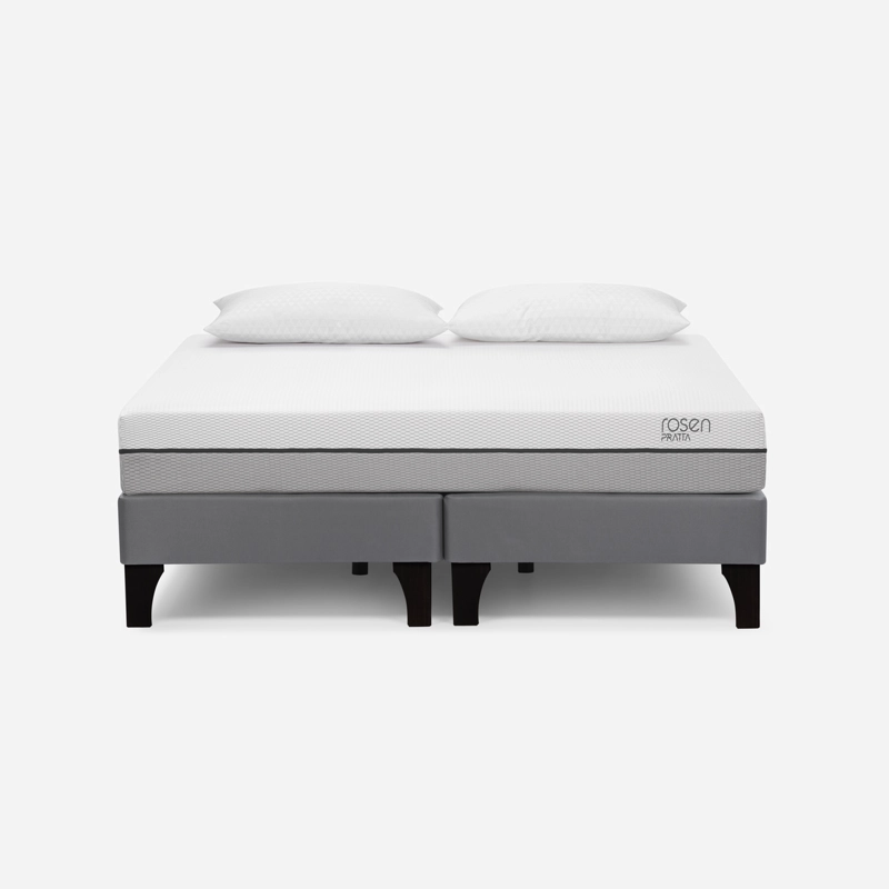 CAMA EUROPEA ROSEN PRATTA 2 PLAZAS PATA MADERA BD +ALMOHADAS LIGHT - 1