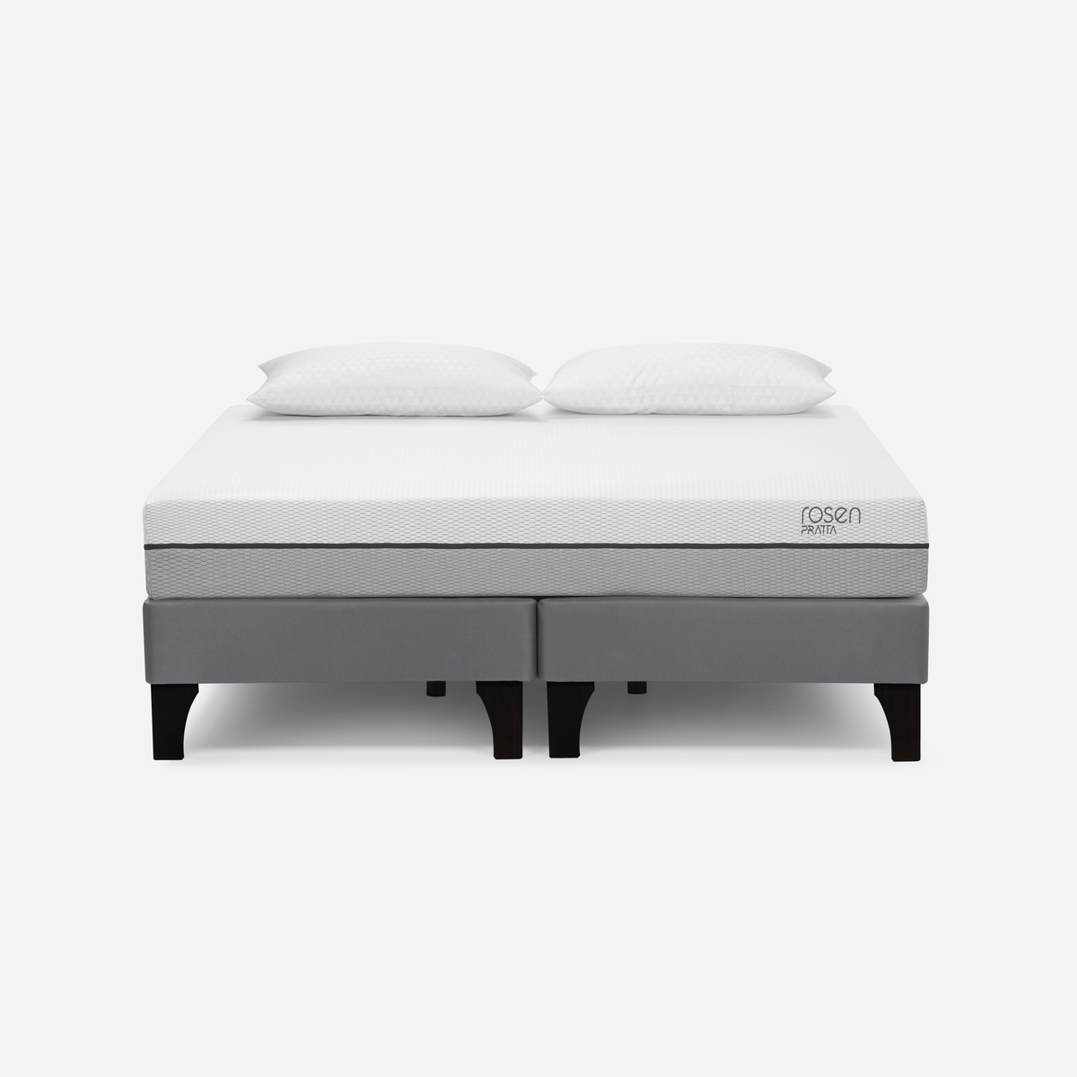 CAMA EUROPEA ROSEN PRATTA 2 PLAZAS PATA MADERA BD +ALMOHADAS LIGHT - 1