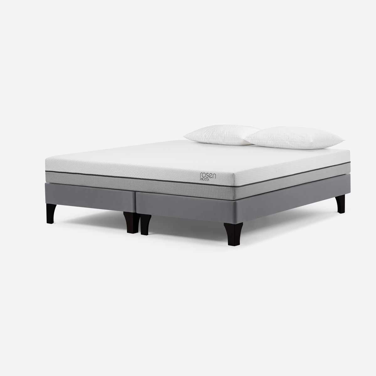 CAMA EUROPEA ROSEN PRATTA 2 PLAZAS PATA MADERA BD +ALMOHADAS LIGHT - 2