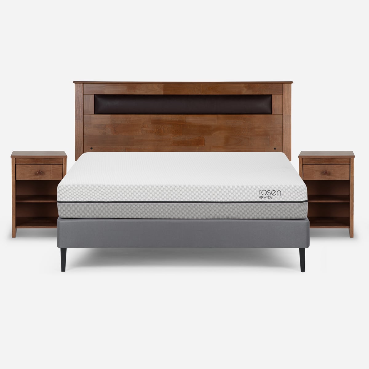 CAMA EUROPEA ROSEN PRATTA P. METAL FULL + MUEBLES FERRARA - 1