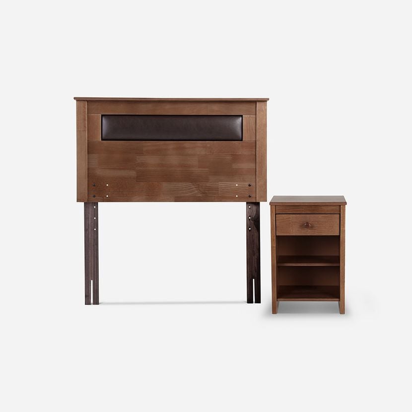 CAMA EUROPEA ROSEN PRATTA 1.5 PLAZAS PATA ACERO + MUEBLES FERRARA - 2