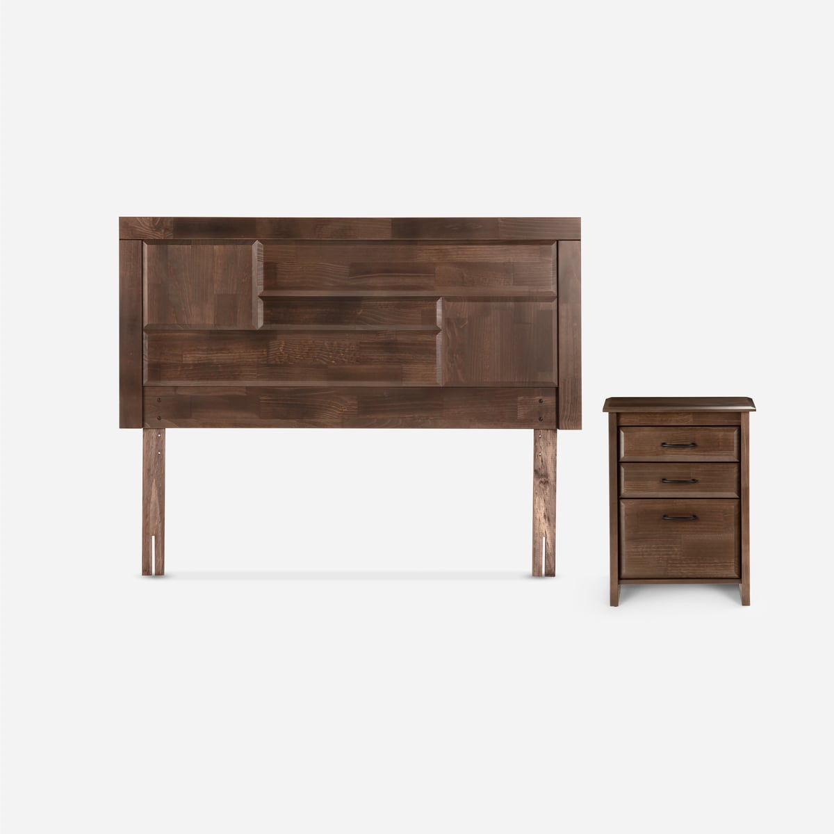 CAMA EUROPEA ROSEN PRATTA FULL PATA MADERA+ RESPALDO+VELADOR DOLCE - 3