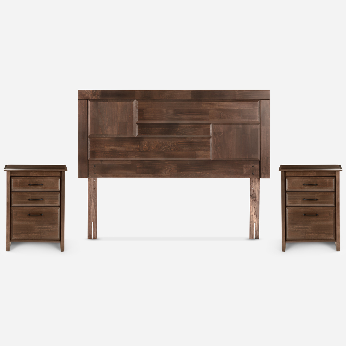 CAMA EUROPEA ROSEN PRATTA FULL PATA ACERO + RESPALDO Y 2 VELADORES - 2