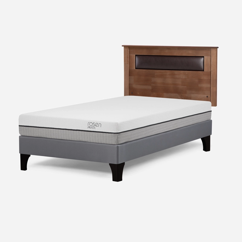 CAMA EUROPEA ROSEN PRATTA 1.5 PLAZAS PATA MADERA +RESPALDO FERRARA - 3