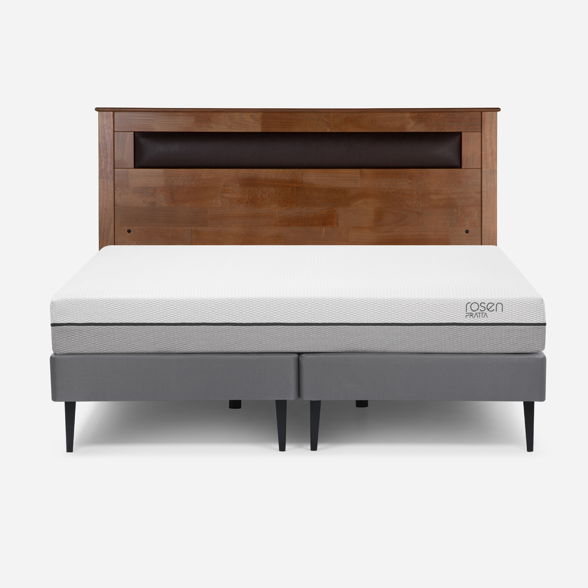 CAMA EUROPEA ROSEN PRATTA 2 PLAZAS PATA ACERO + RESPALDO FERRARA - 1