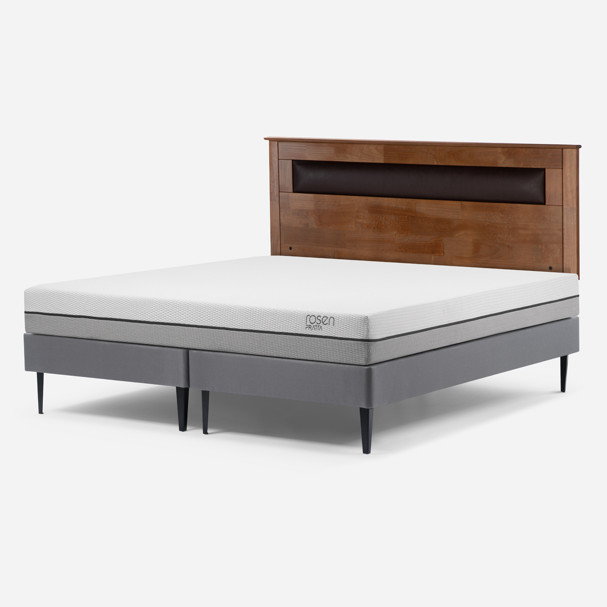 CAMA EUROPEA ROSEN PRATTA 2 PLAZAS PATA ACERO + RESPALDO FERRARA - 3
