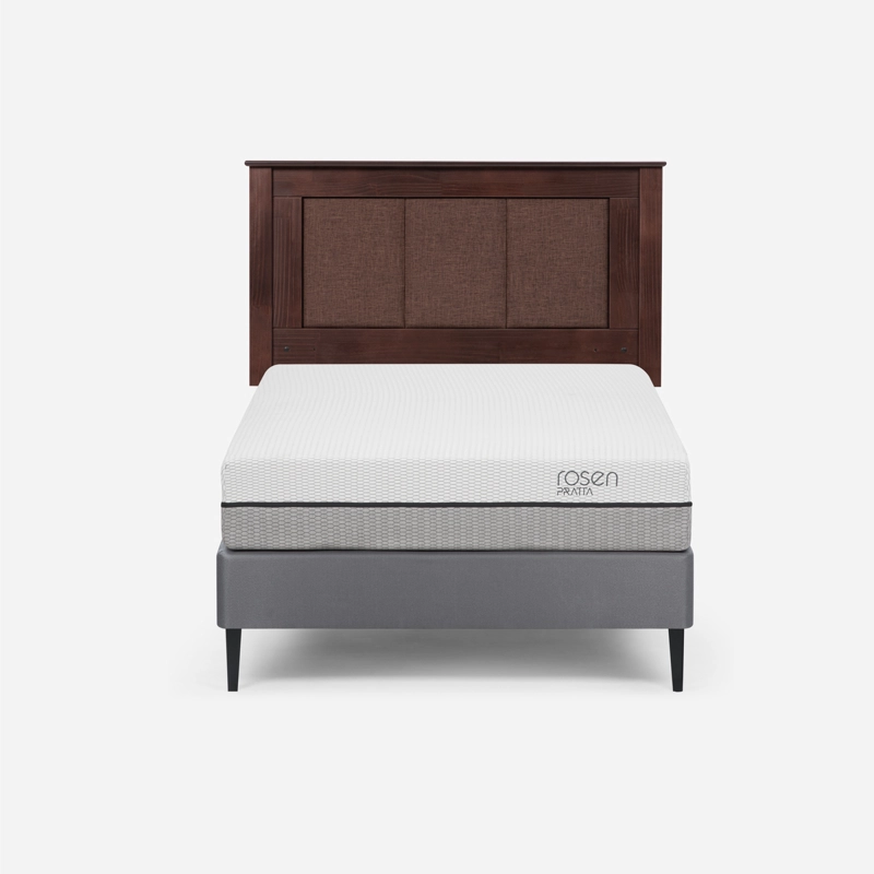 CAMA EUROPEA ROSEN PRATTA 1.5 PLAZAS PATA ACERO + RESPALDO RACHEL - 1