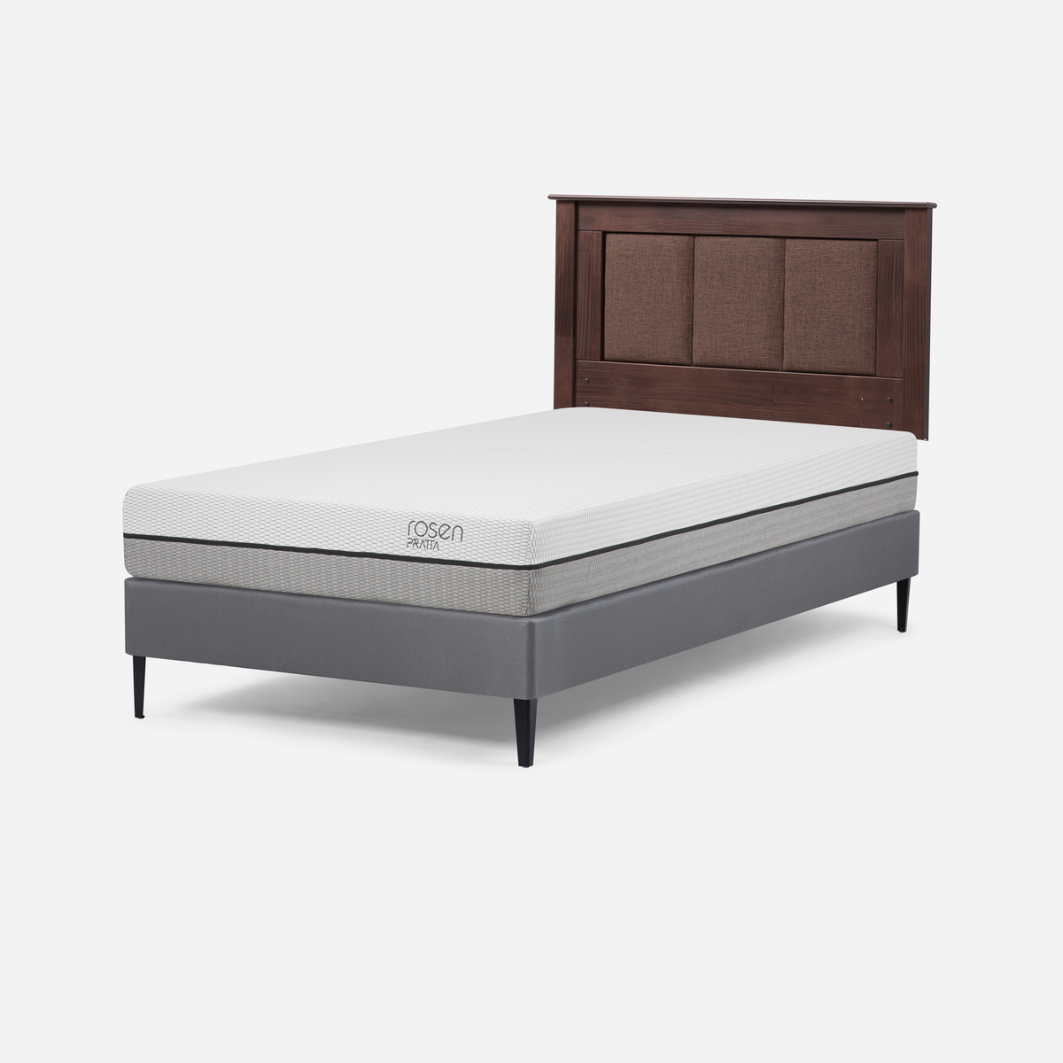 CAMA EUROPEA ROSEN PRATTA 1.5 PLAZAS PATA ACERO + RESPALDO RACHEL - 2