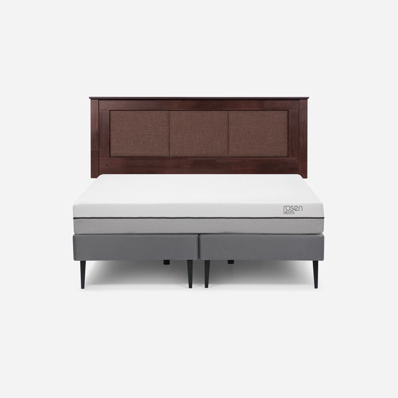 CAMA EUROPEA ROSEN PRATTA 2 PLAZAS PATA ACERO BD + RESPALDO RACHEL - 1