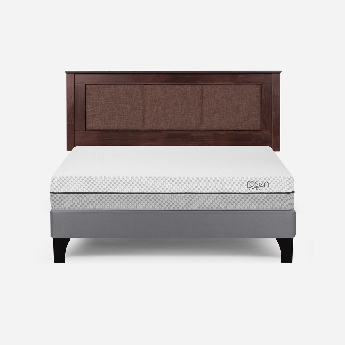 CAMA EUROPEA ROSEN PRATTA 2 PLAZAS PATA MADERA BN +RESPALDO RACHEL - 1