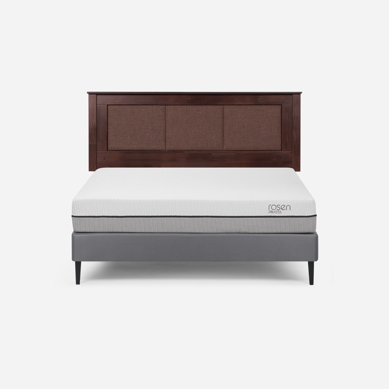 CAMA EUROPEA ROSEN PRATTA 2 PLAZAS PATA ACERO BN + RESPALDO RACHEL - 1