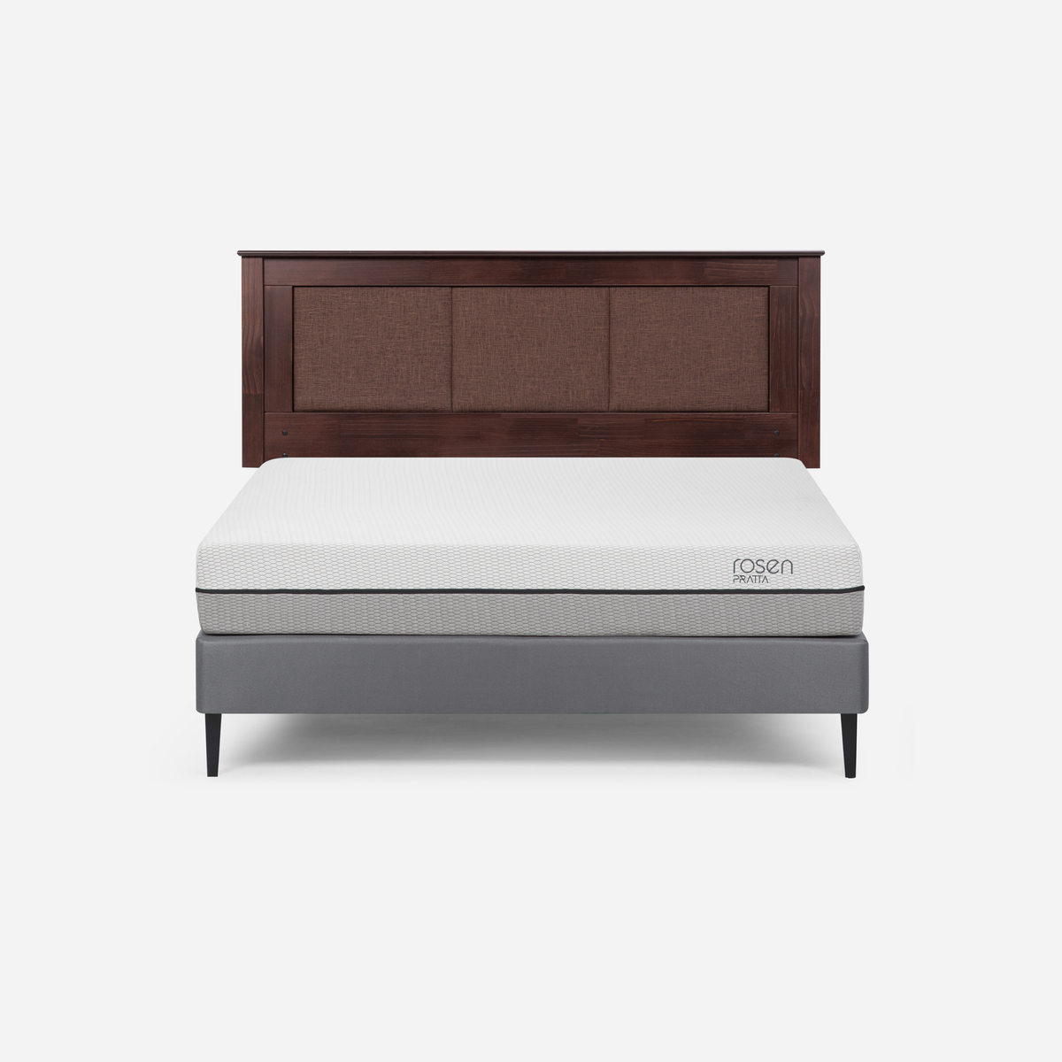 CAMA EUROPEA ROSEN PRATTA 2 PLAZAS PATA ACERO BN + RESPALDO RACHEL - 1