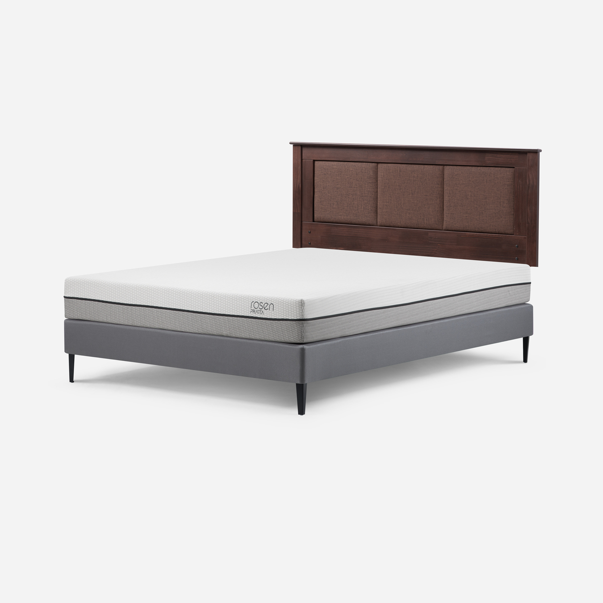 CAMA EUROPEA ROSEN PRATTA 2 PLAZAS PATA ACERO BN + RESPALDO RACHEL - 2