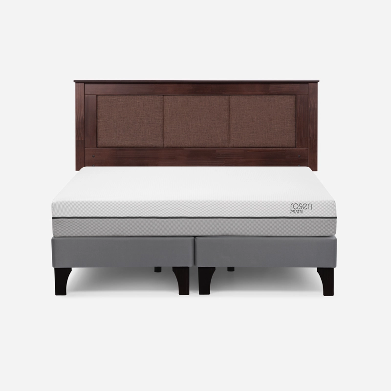 CAMA EUROPEA ROSEN PRATTA 2 PLAZAS PATA MADERA BD +RESPALDO RACHEL - 1