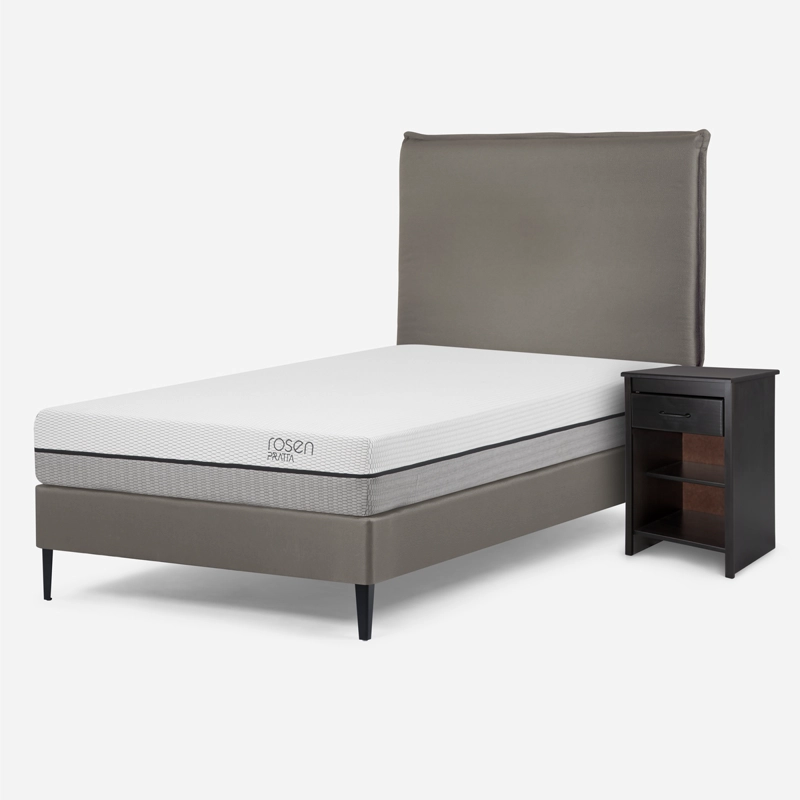 CAMA EUROPEA ROSEN PRATTA 1 PLAZA PATA ACERO + MUEBLES MAURICE - 2
