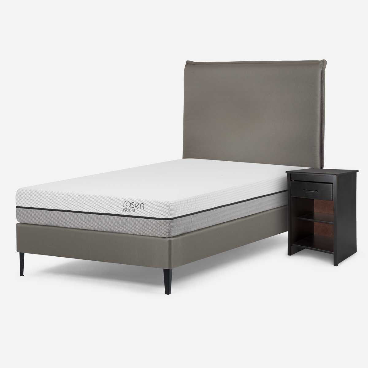 CAMA EUROPEA ROSEN PRATTA 1 PLAZA PATA ACERO + MUEBLES MAURICE - 2