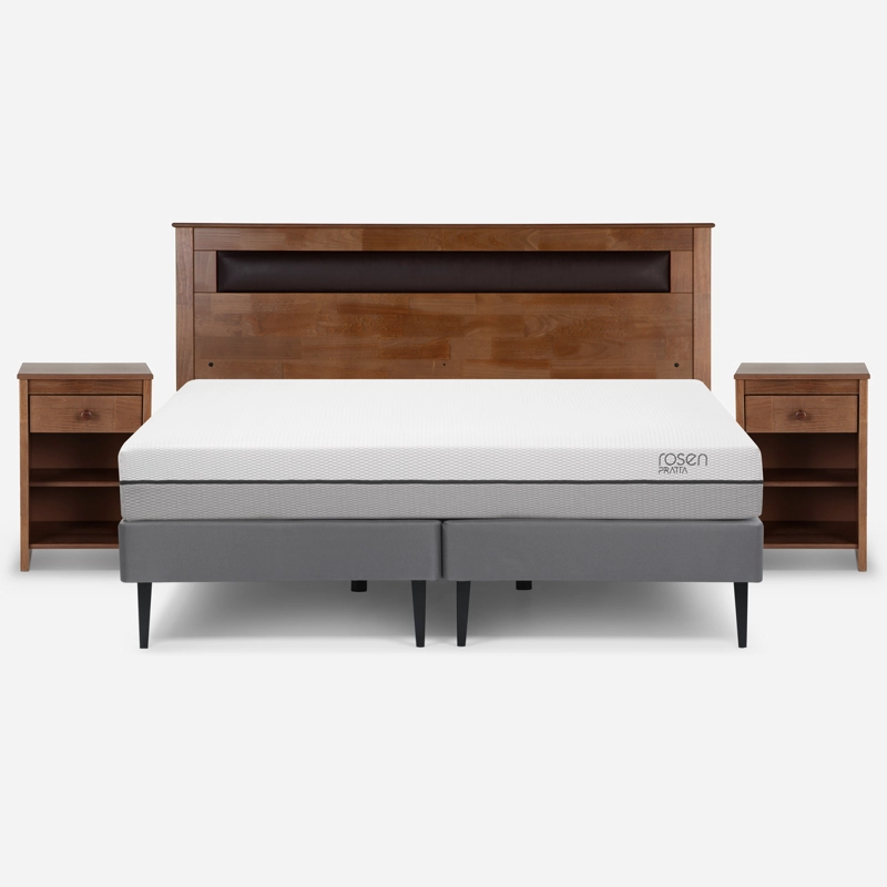 CAMA EUROPEA ROSEN PRATTA KING PATA ACERO BASE D. +MUEBLES FERRARA - 1