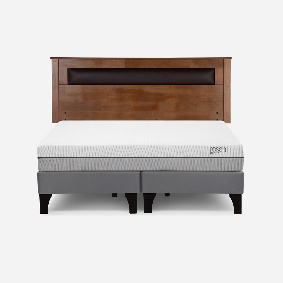 CAMA EUROPEA ROSEN PRATTA KING PATA MADERA BD + RESPALDO FERRARA - 1
