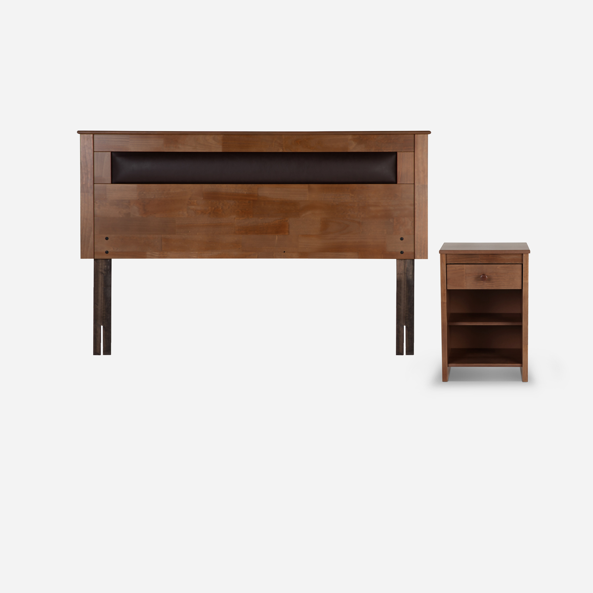 CAMA EUROPEA ROSEN PRATTA FULL PATA MADERA + RESPALDO Y VELADOR - 3
