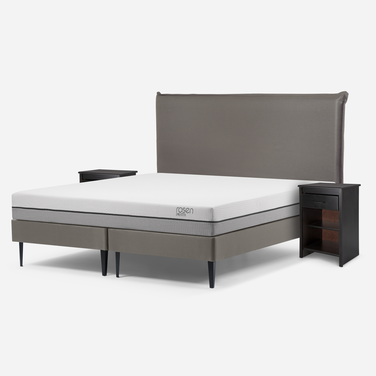 CAMA EUROPEA ROSEN PRATTA 2 PLAZAS BD PATA ACERO + MUEBLES MAURICE - 2