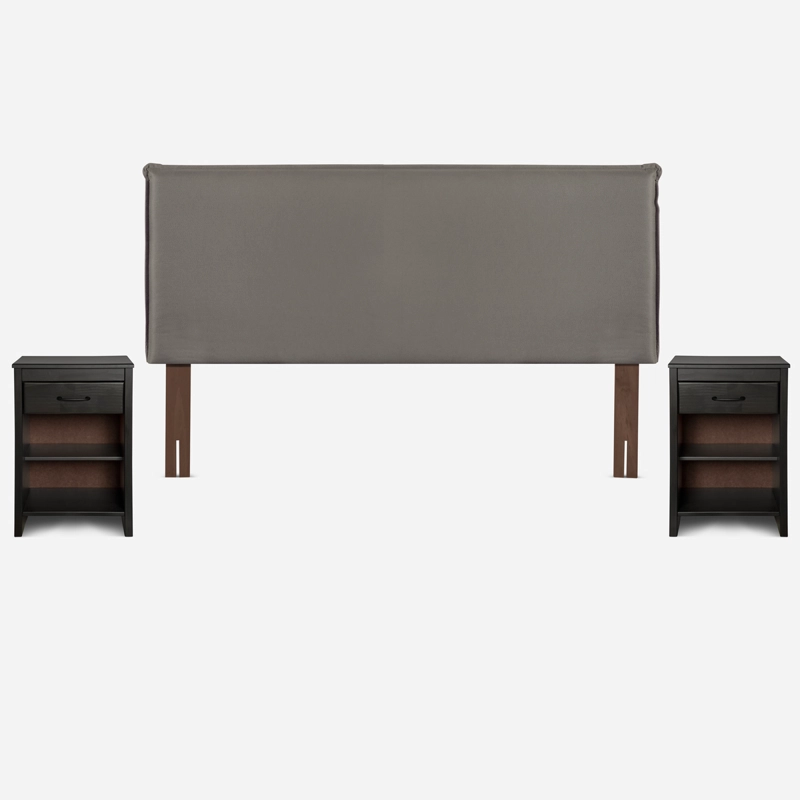 CAMA EUROPEA ROSEN PRATTA 2 PLAZAS BD PATA ACERO + MUEBLES MAURICE - 3