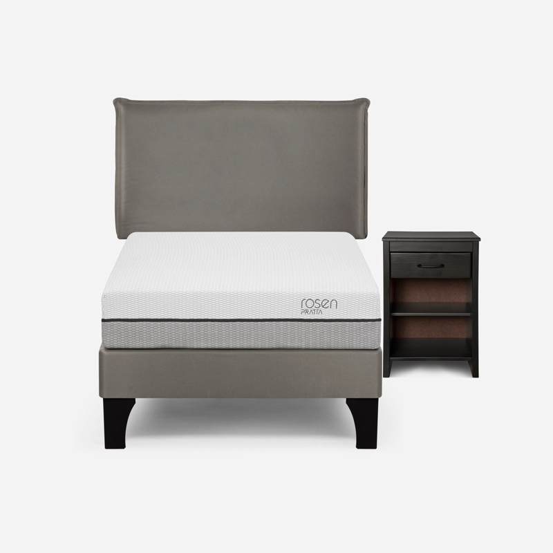CAMA EUROPEA ROSEN PRATTA 1 PLAZA PATA MADERA + MUEBLES MAURICE - 1