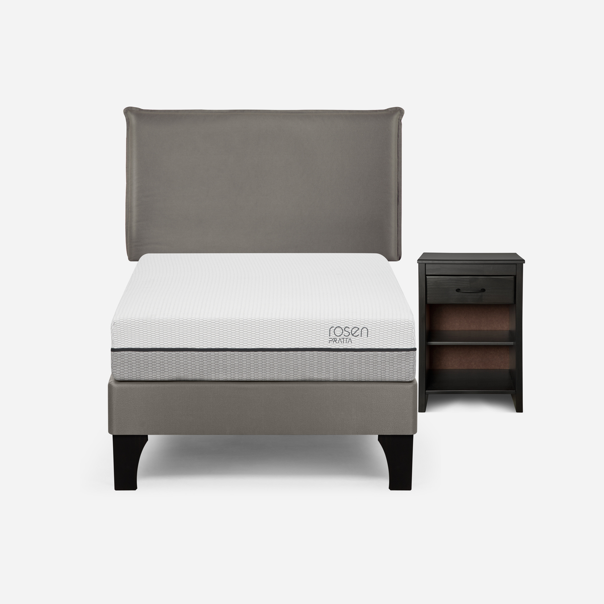 CAMA EUROPEA ROSEN PRATTA 1 PLAZA PATA MADERA + MUEBLES MAURICE - 1