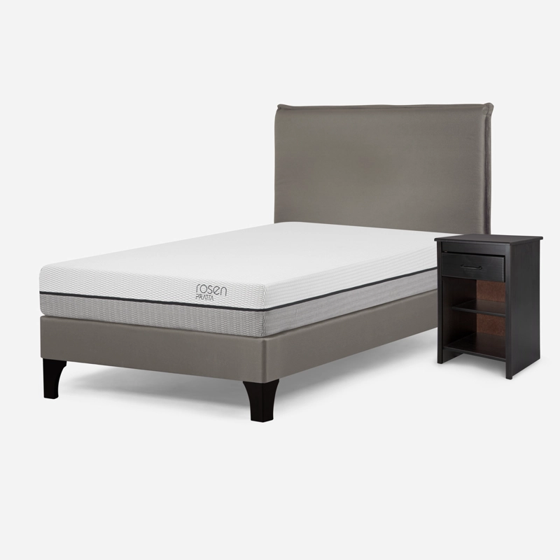 CAMA EUROPEA ROSEN PRATTA 1 PLAZA PATA MADERA + MUEBLES MAURICE - 2