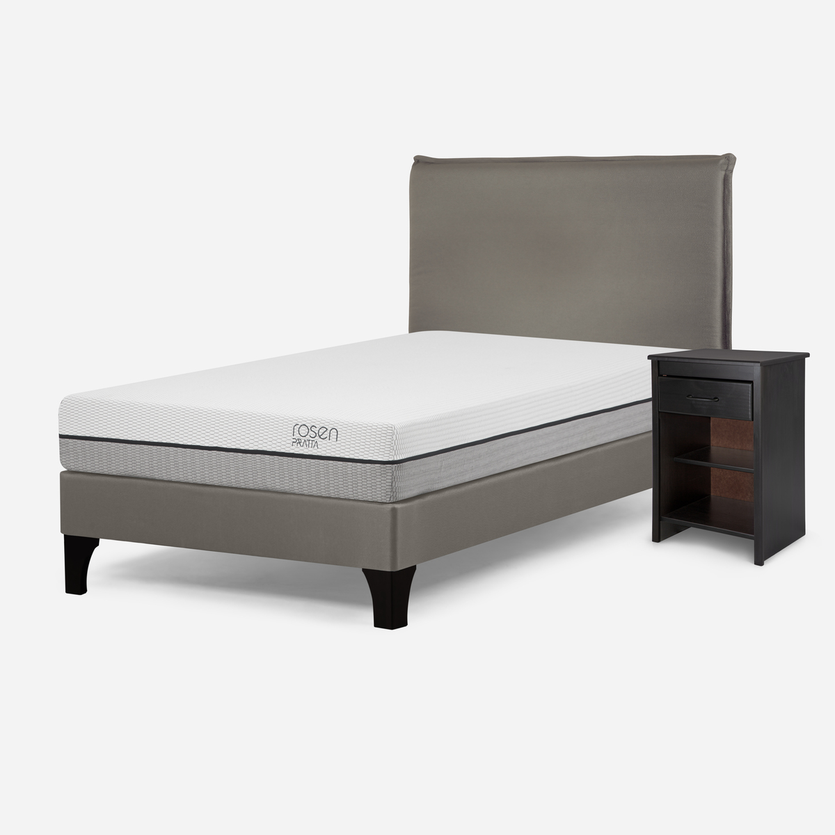 CAMA EUROPEA ROSEN PRATTA 1 PLAZA PATA MADERA + MUEBLES MAURICE - 2