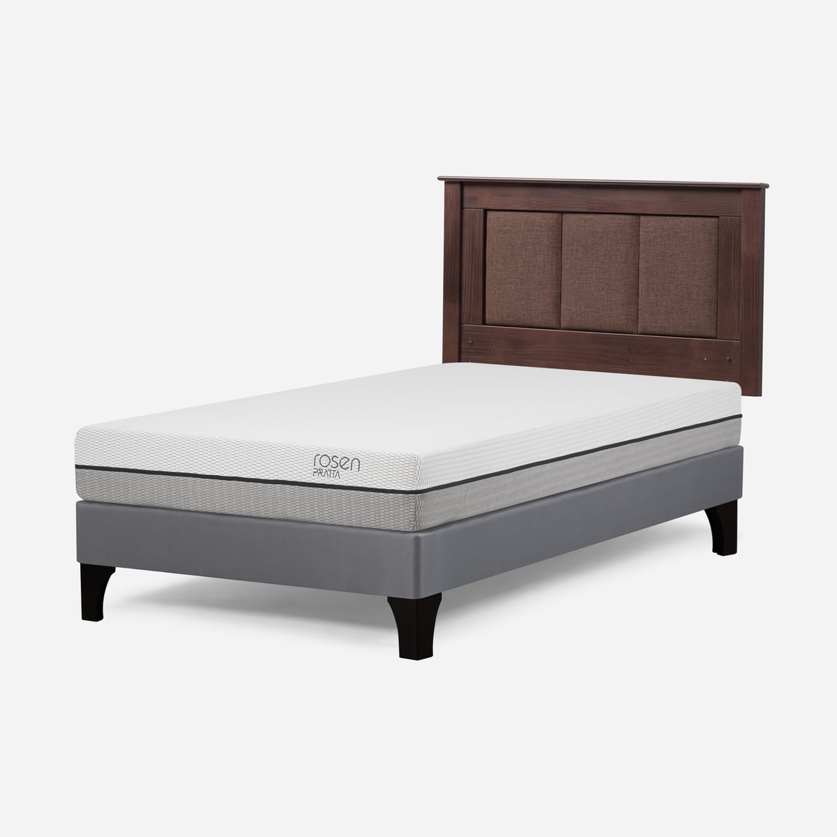 CAMA EUROPEA ROSEN PRATTA 1 PLAZA PATA MADERA+RESPALDO RACHEL CAFÉ - 3