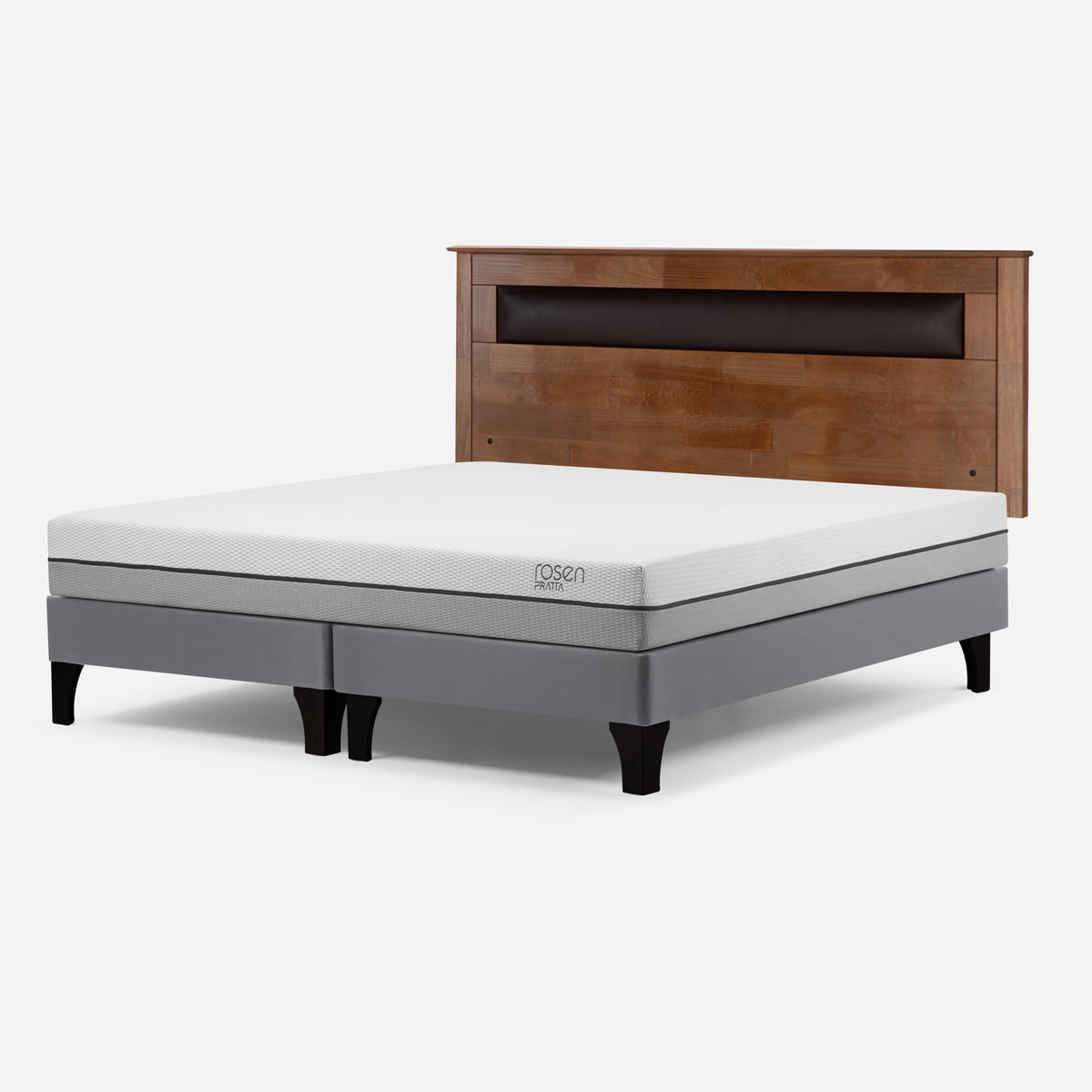 CAMA EUROPEA ROSEN PRATTA 2 PLAZAS PATA MADERA BD+RESPALDO FERRARA - 3