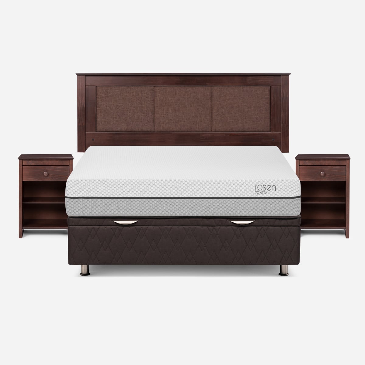 BOXET ROSEN PRATTA 2 PLAZAS MADERA GRIS + RESPALDO RACHEL VELADOR FERRARA - 1