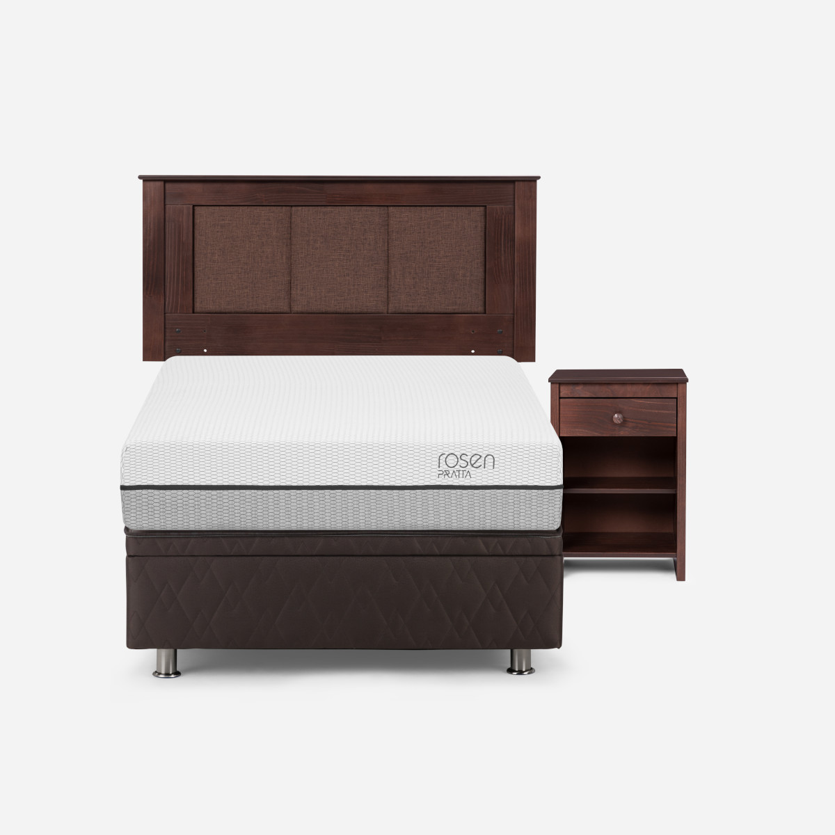 BOXET ROSEN PRATTA 1 PLAZA MADERA GRIS + RESPALDO RACHEL VELADOR FERRARA - 1