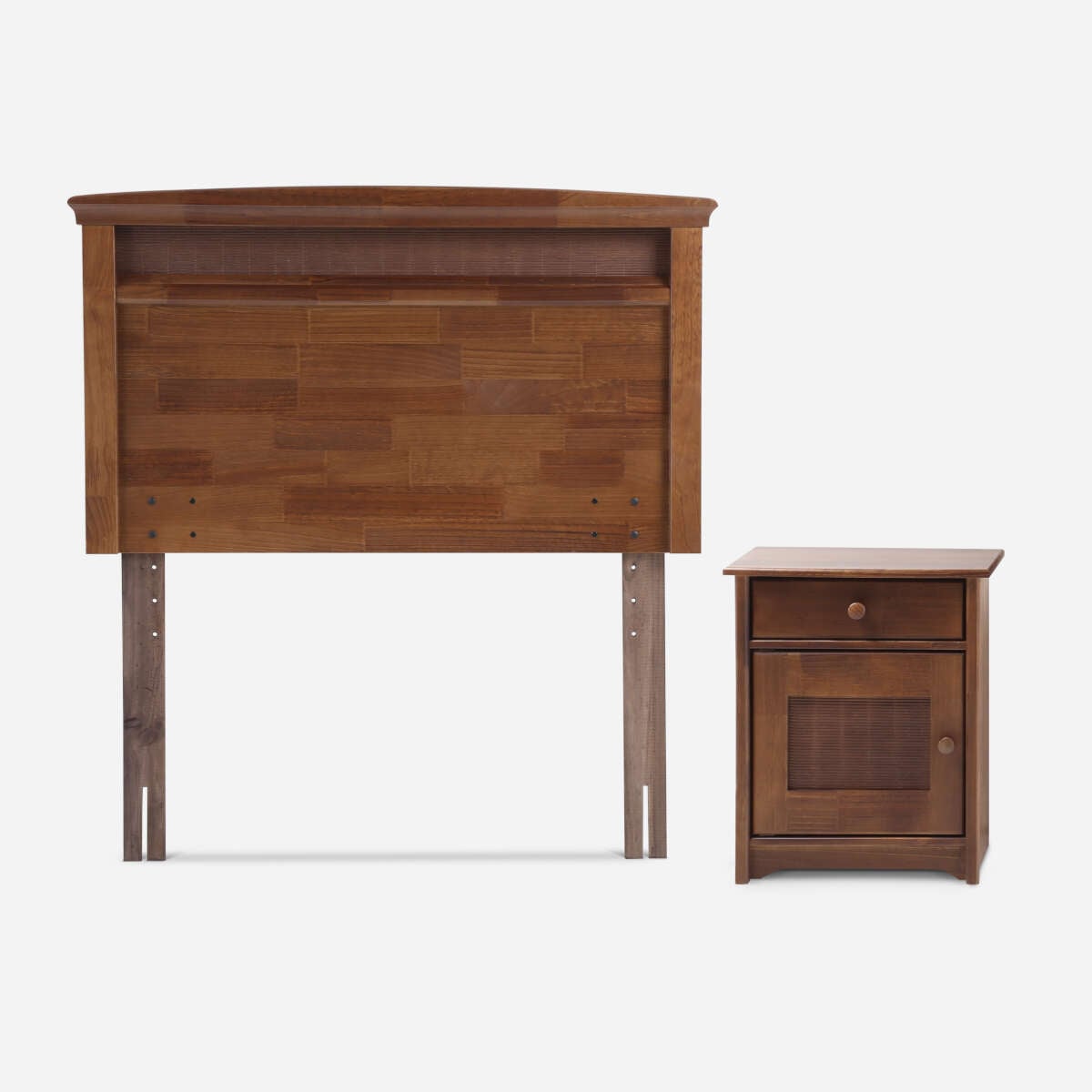 CAMA ROSEN PRATTA 1 PLAZA PATA MADERA + RESPALDO + VELADOR VENETO - 3