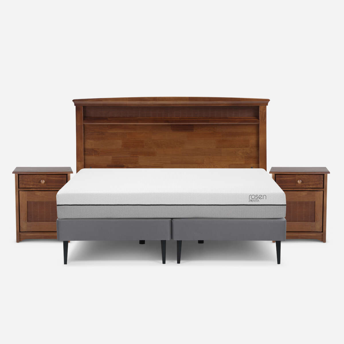 CAMA ROSEN PRATTA 2 PLAZAS BASE DIVIDIDA + MUEBLES VENETO - 1