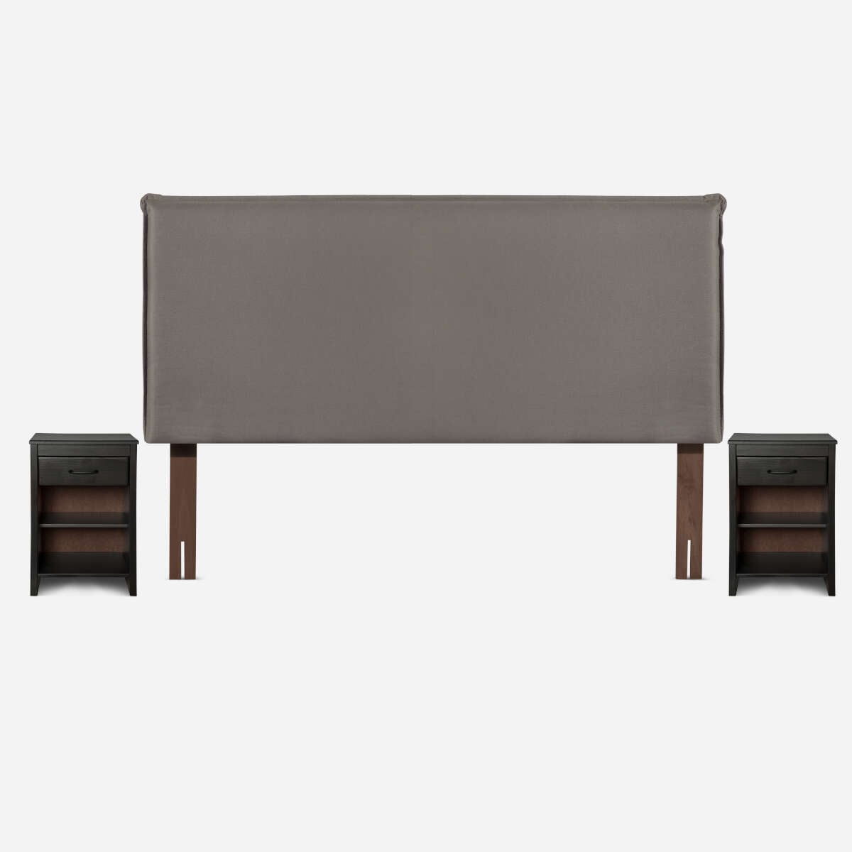CAMA ROSEN PRATTA KING PATA MADERA + MUEBLES MAURICE GRIS - 3