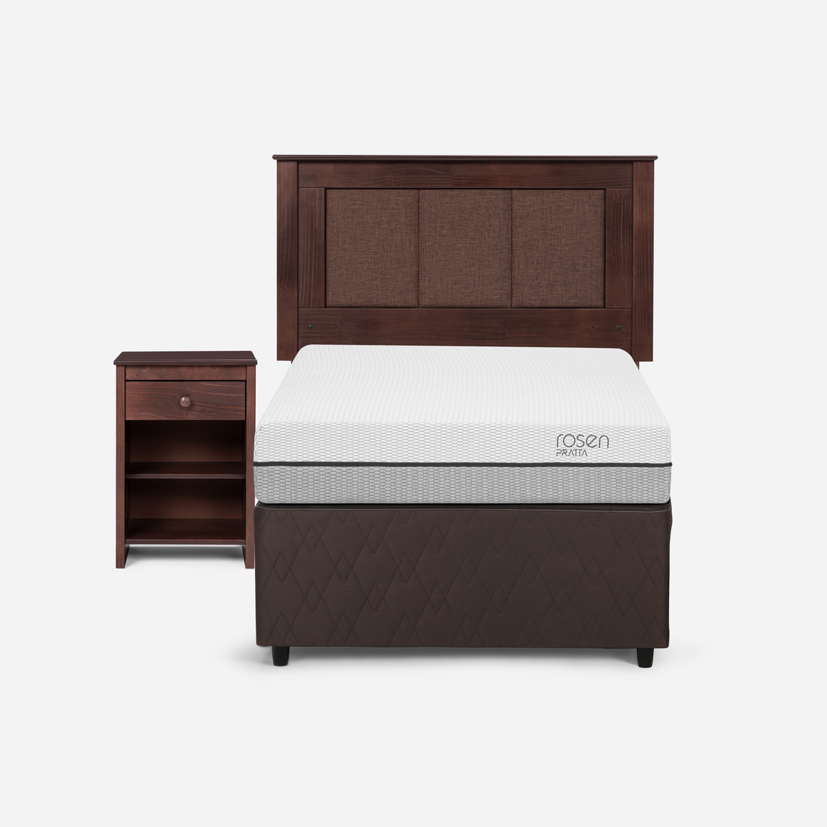 DIVÁN ROSEN CAMA PRATTA 1.5 PLAZAS MADERA GRIS + RESPALDO VELADOR - 2