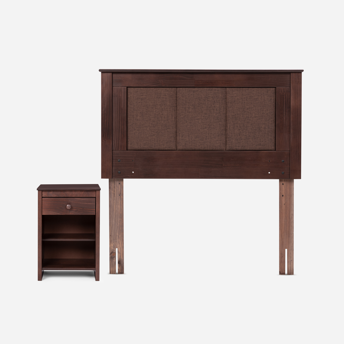 DIVÁN ROSEN CAMA PRATTA 1.5 PLAZAS MADERA GRIS + RESPALDO VELADOR - 5