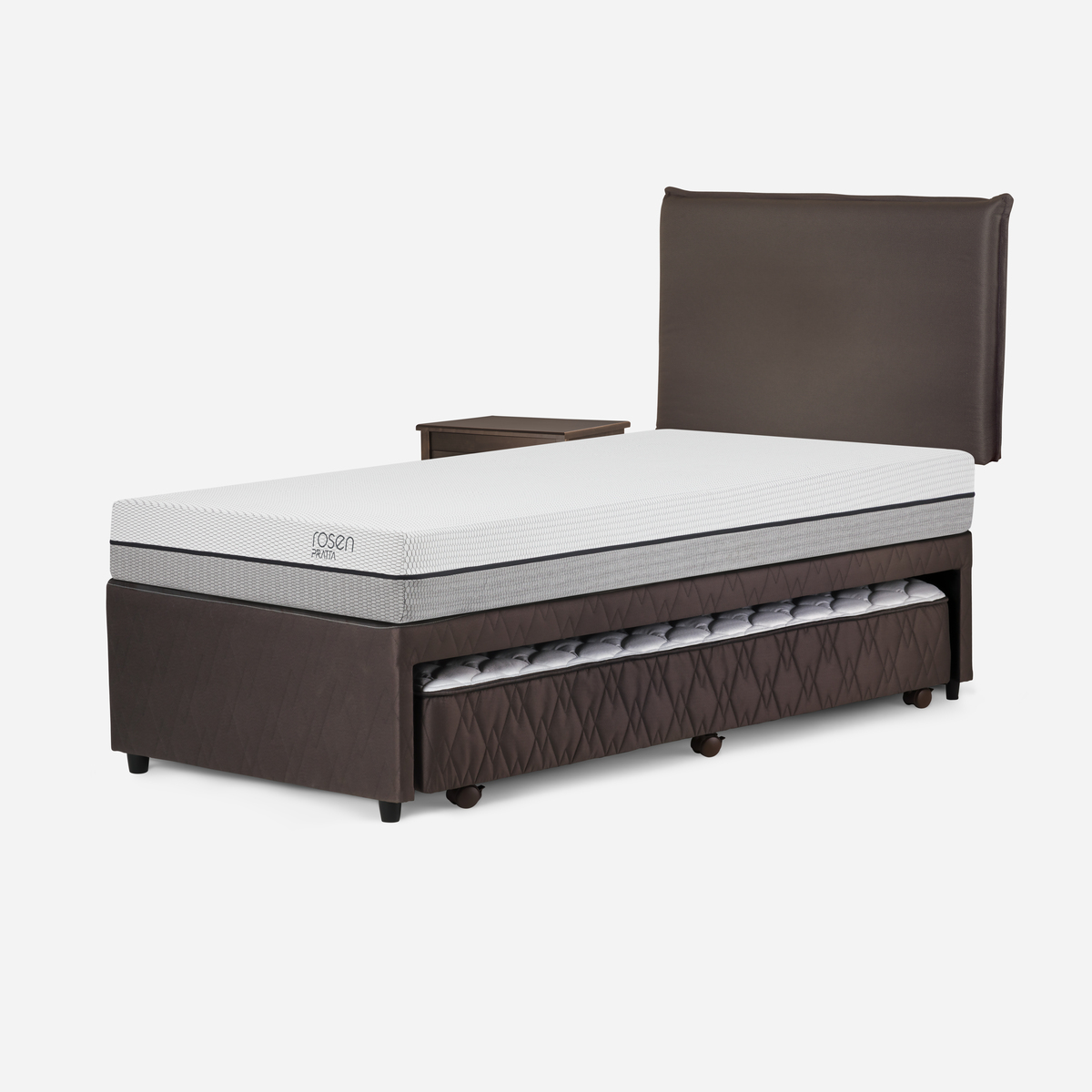 DIVAN CAMA PRATTA 1,5 PLAZAS + MUEBLES MAURICE CHOCOLATE - 3