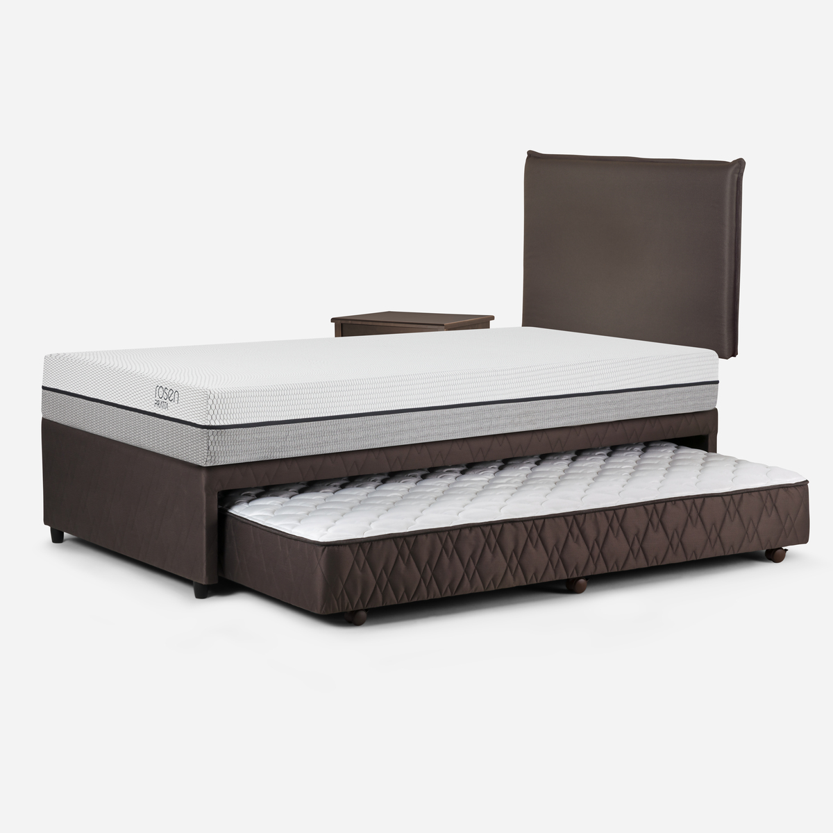 DIVAN CAMA PRATTA 1,5 PLAZAS + MUEBLES MAURICE CHOCOLATE - 4