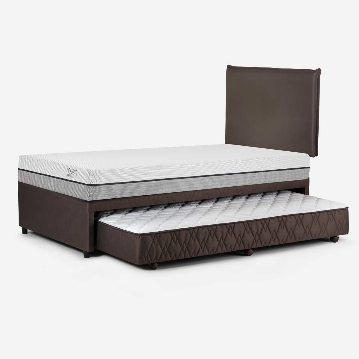 DIVAN CAMA PRATTA 1,5 PLAZAS + RESPALDO MAURICE CHOCOLATE - 4
