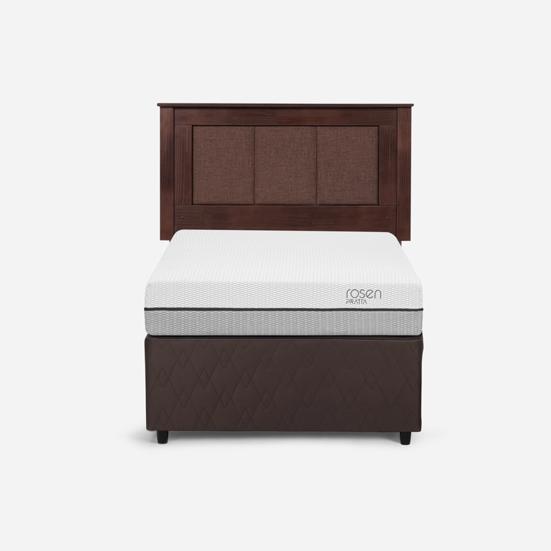 DIVÁN ROSEN CAMA PRATTA 1.5 PLAZAS MADERA GRIS + RESPALDO RACHEL - 2