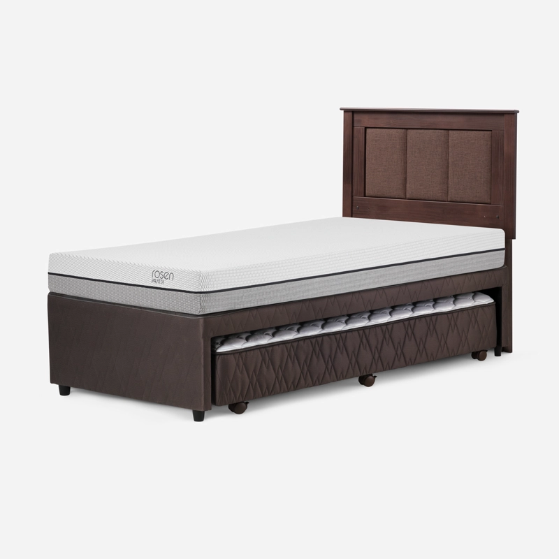 DIVÁN ROSEN CAMA PRATTA 1.5 PLAZAS MADERA GRIS + RESPALDO RACHEL - 3