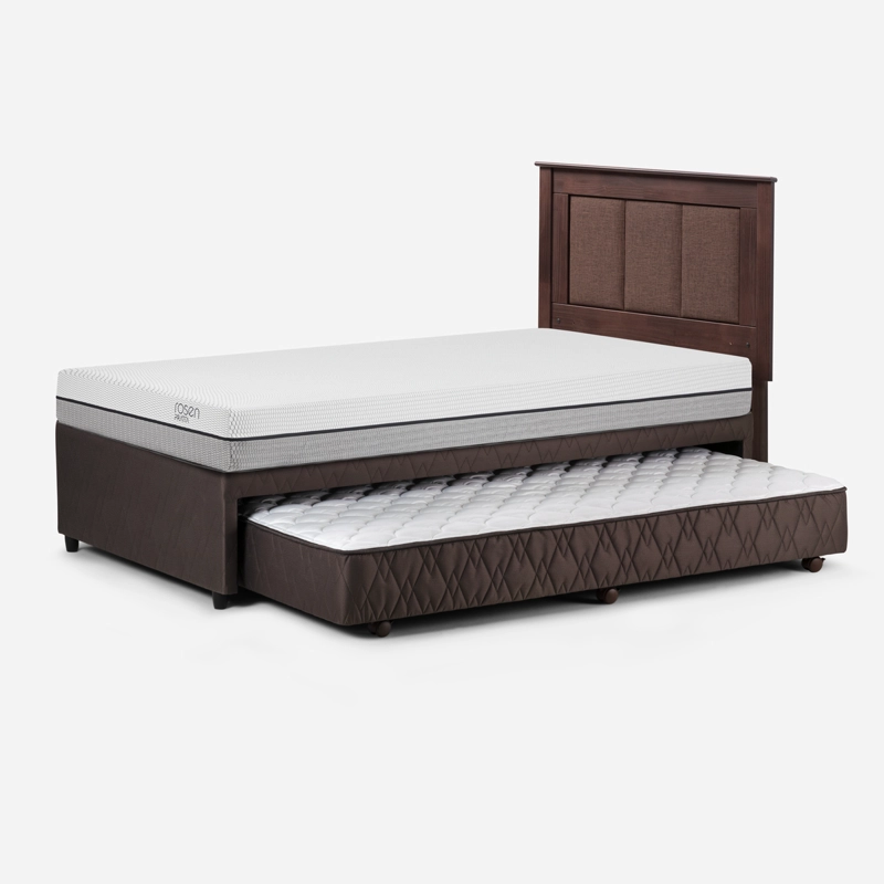 DIVÁN ROSEN CAMA PRATTA 1.5 PLAZAS MADERA GRIS + RESPALDO RACHEL - 4