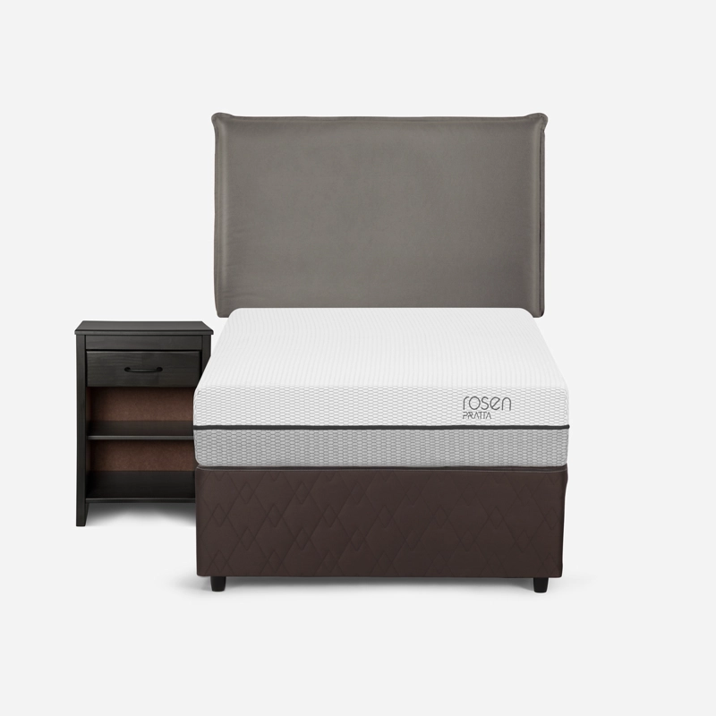 DIVÁN ROSEN CAMA PRATTA 1.5 PLAZAS MADERA GRIS + MUEBLES MAURICE - 2