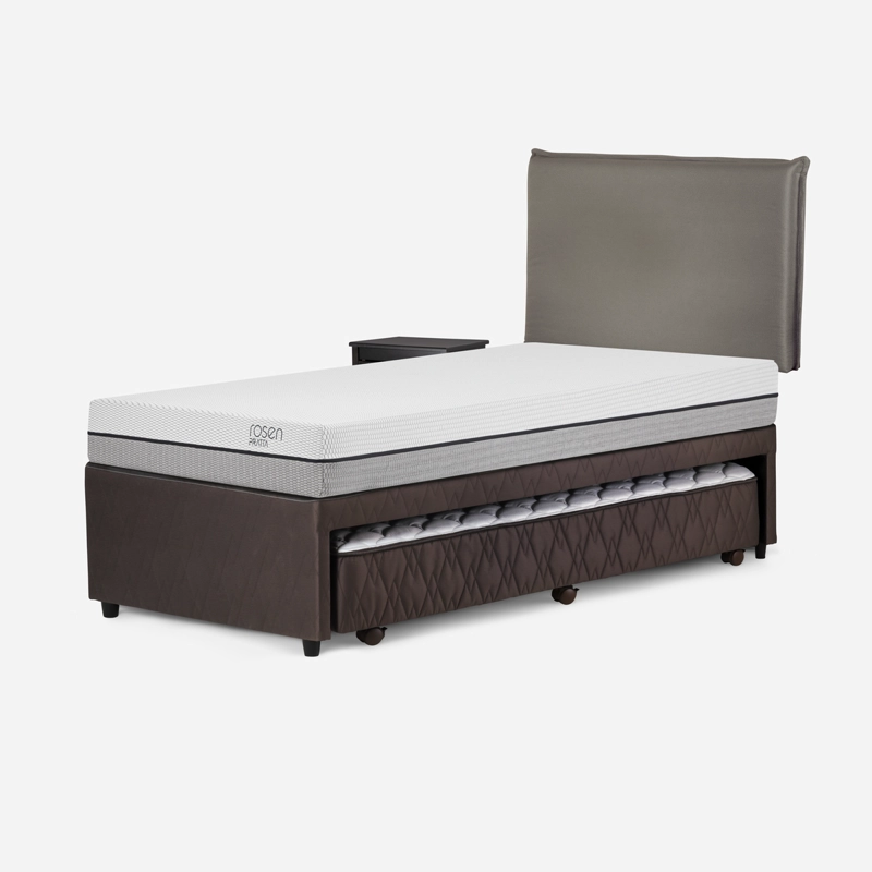 DIVÁN ROSEN CAMA PRATTA 1.5 PLAZAS MADERA GRIS + MUEBLES MAURICE - 3